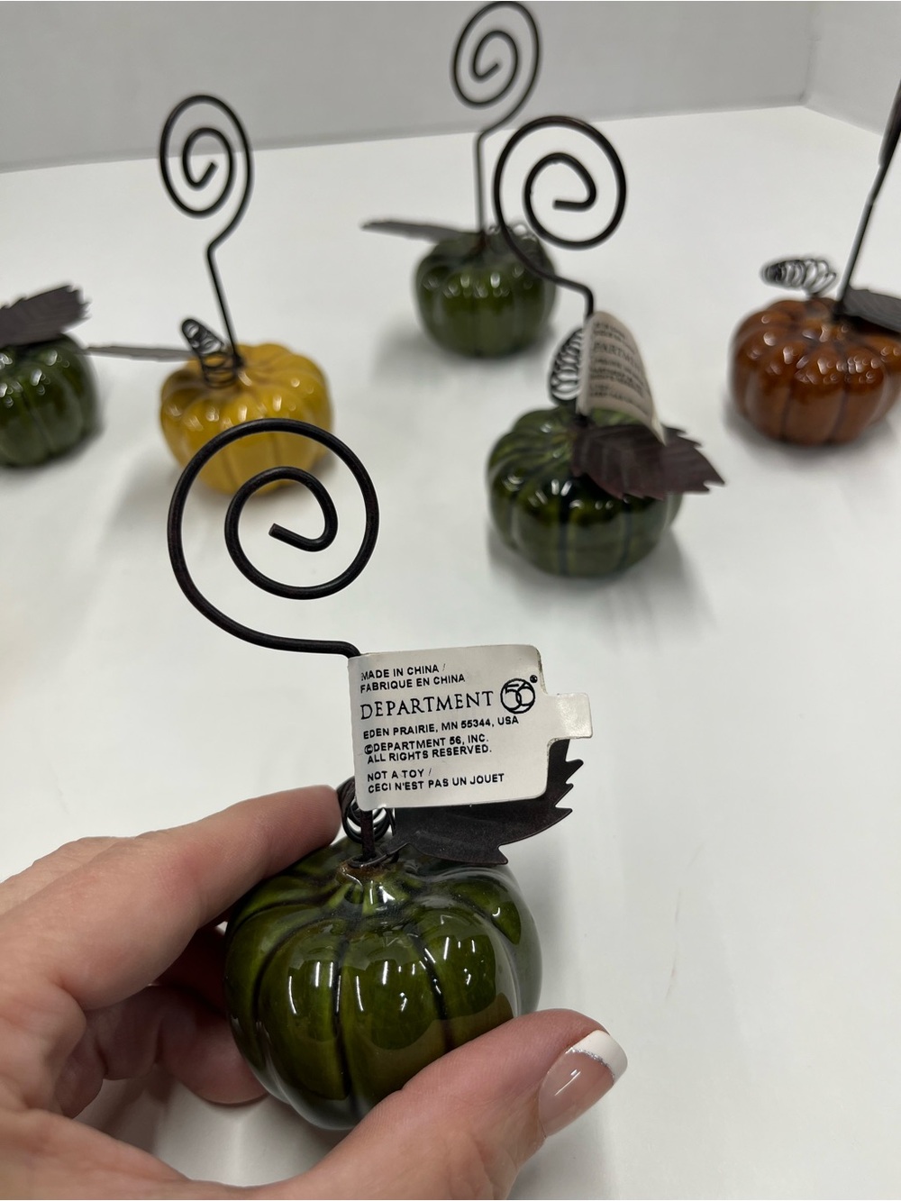 Department 56 place card holders (7) pumpkins - Picture 3 of 8